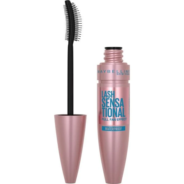 Maybelline Lash Sensational vandeniui atsparus blakstienų tušas su elastomeriniu dvipusiu lenktu šepetėliu 9,5ml