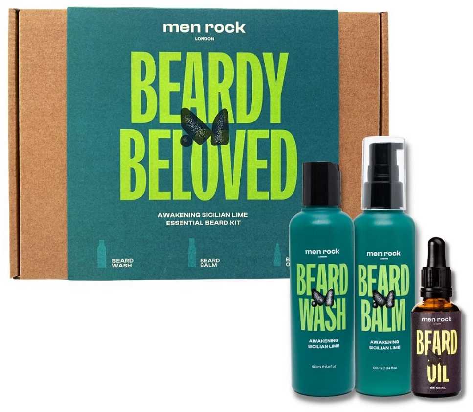 Men Rock Beardy Beloved Awakening Sicilian Lime Beard Kit Barzdos priežiūros rinkinys, 1vnt