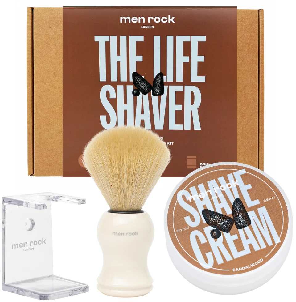 Men Rock The Life Shaver Sandalwood Essential Shaving Kit Skutimosi priemonių rinkinys, 1vnt
