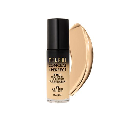 Milani Conceal + Perfect Liquid Foundation & Maskuoklis 2-In-1 03 Light rusvai gelsvas, 30 ml