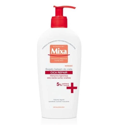 MIXA Cica Repair Regenerating Body Milk atkuriamasis kūno balzamas labai sausai ir jautriai odai, 400 ml