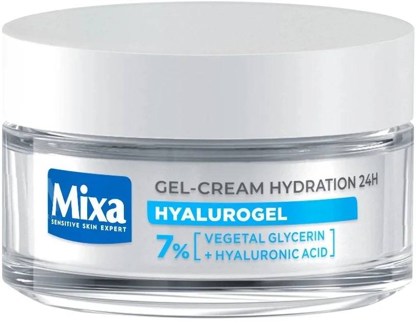 MIXA Ekspert Hyalurogel Light intensyviai drėkinantis gelinis veido kremas, 50 ml