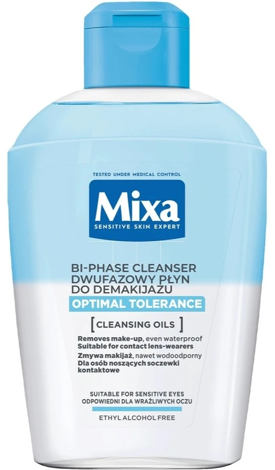 MIXA Optimal Tolerance Two Phace Make Up Remover dvifazis makiažo valiklis, 125 ml
