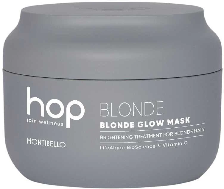 MONTIBELLO Hop Skirtas šviesiems plaukams Glow Mask šviesinamoji kaukė balintiems ir šviesiems plaukams, 200 ml