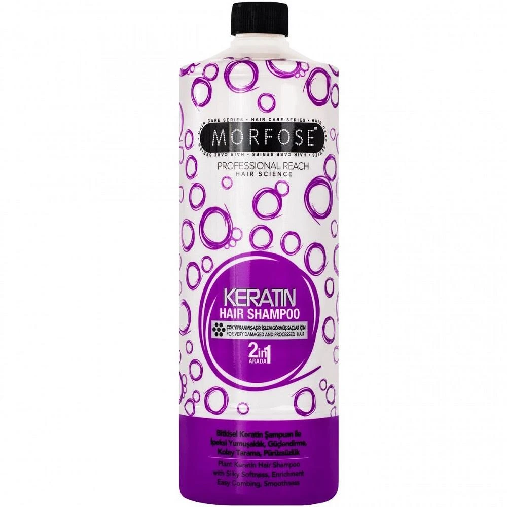 Morfose Keratin Hair Šampūnas šampūnas pažeistiems plaukams, 1000 ml