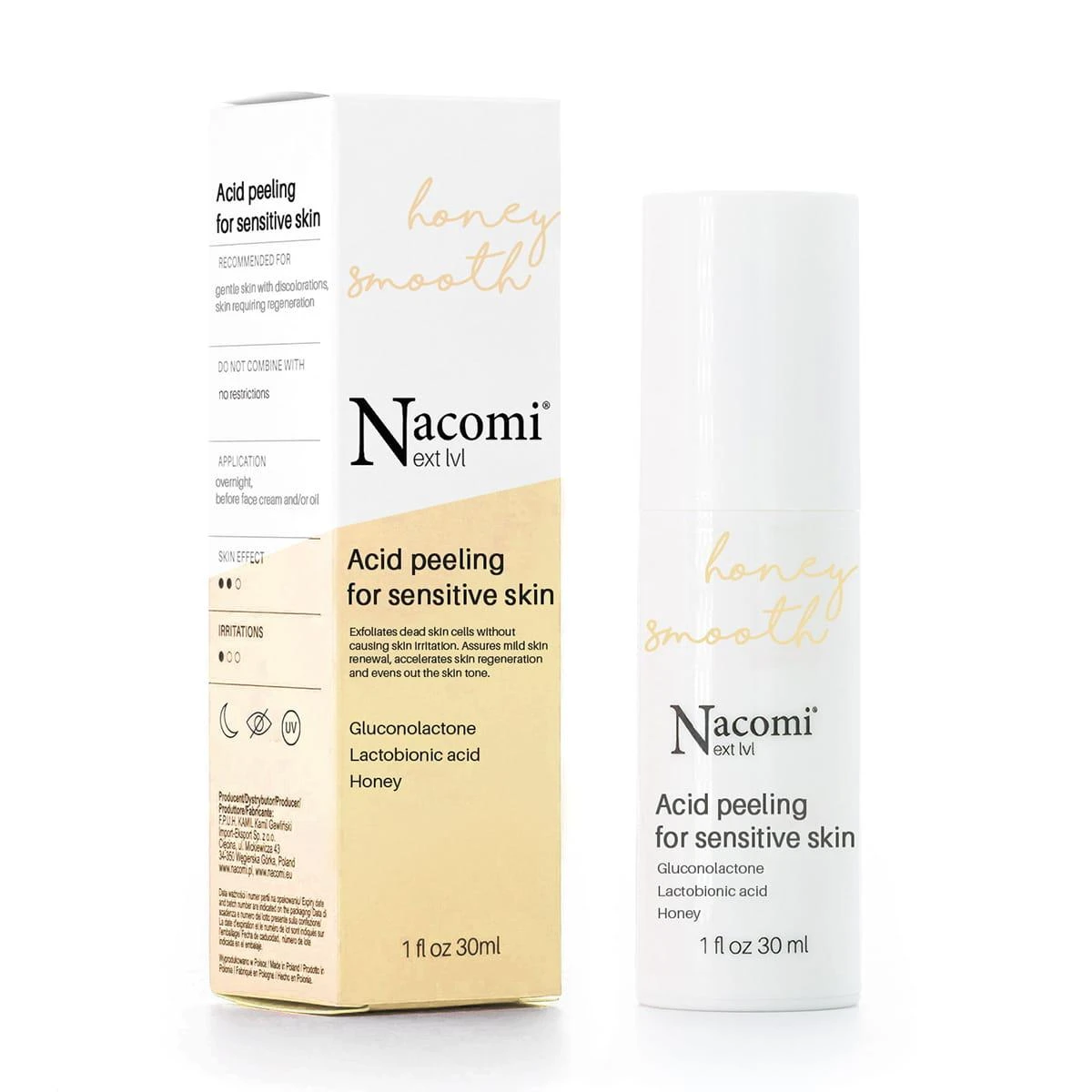Nacomi Next Level Honey Smooth rūgštinis šveitimas veidui 30 ml