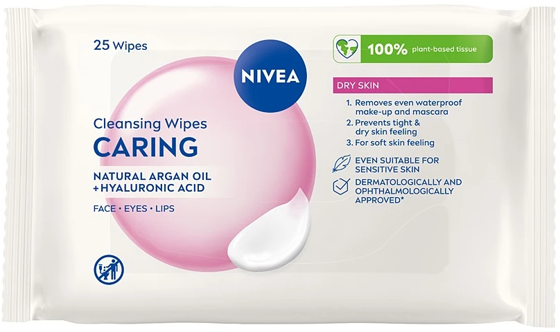 „Nivea 3in1“ raminamosios makiažo valymo servetėlės, 25 vnt.