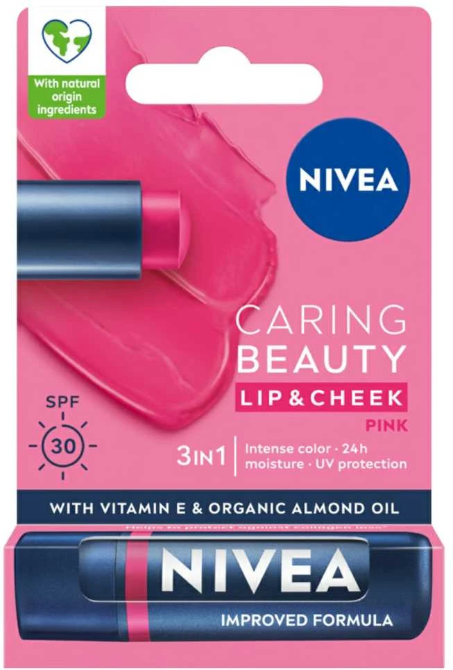 Nivea Caring Beauty Lip & Cheek Rožinė, 4,8g