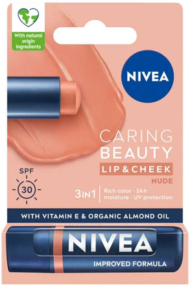 Nivea Caring Beauty Lip & Cheek Nude, 4,8 g