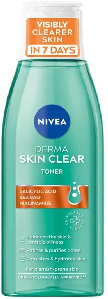 Nivea Derma Skin Clear Toneris Facial Lotion and Purškiklis moterims, 200 ml