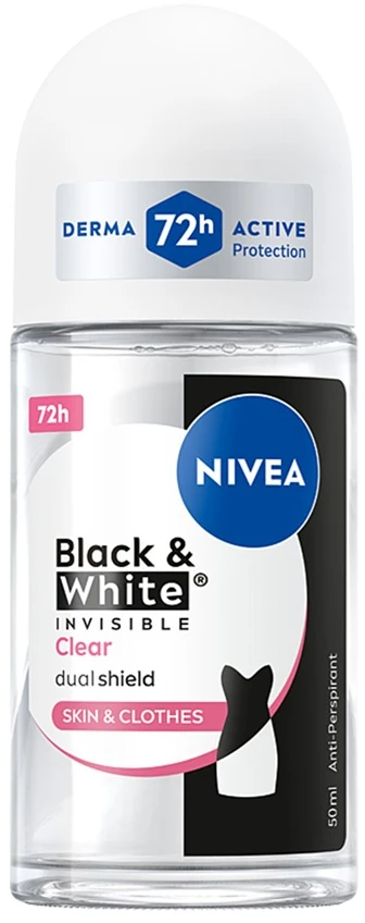 Nivea Juodas &amp; Baltas Invisible Clear antyperspirant w kulce 50ml