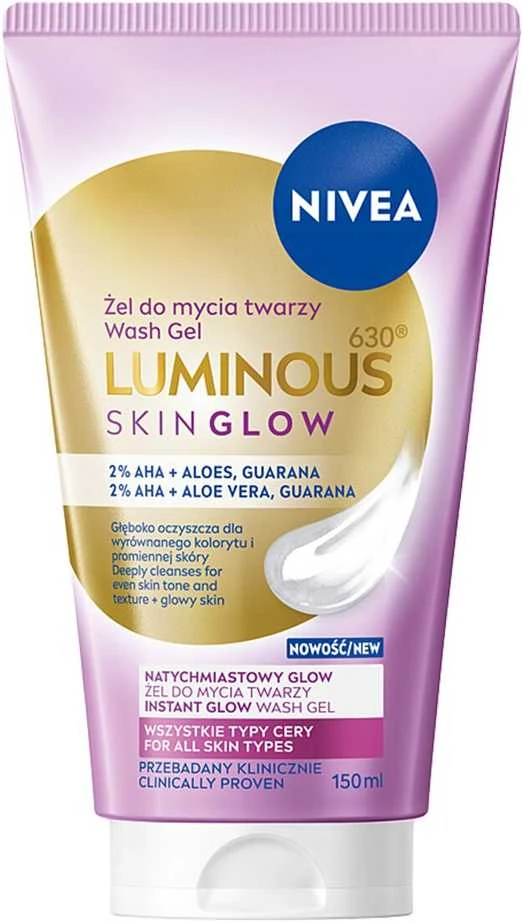 Nivea Luminous630® Skin Glow veido valomasis gelis 150 ml