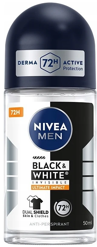 Nivea Men Juodas & Baltas Invisible Ultimate Impact antyperspirant w kulce 50ml