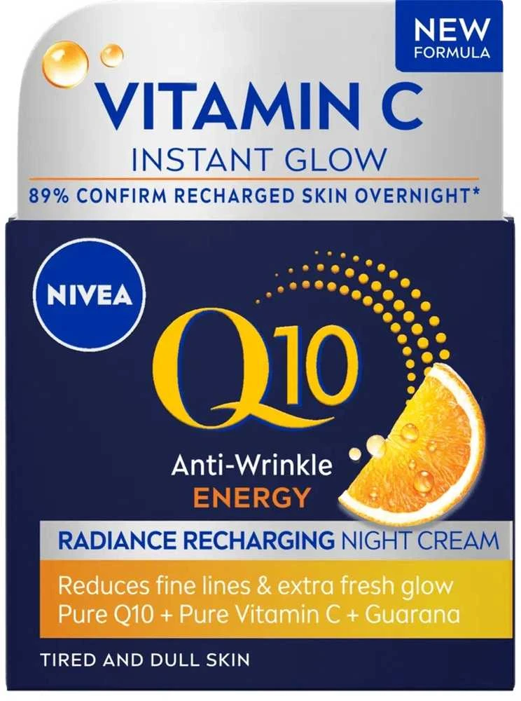 Nivea energizuojantis naktinis kremas nuo raukšlių su Q10 Energy (Kreminis), 50 ml