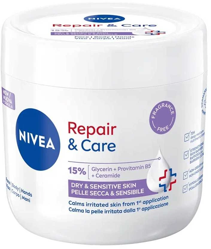 Nivea Drėkinamasis kūno kremas jautriai odai Repair - Care 400 ml