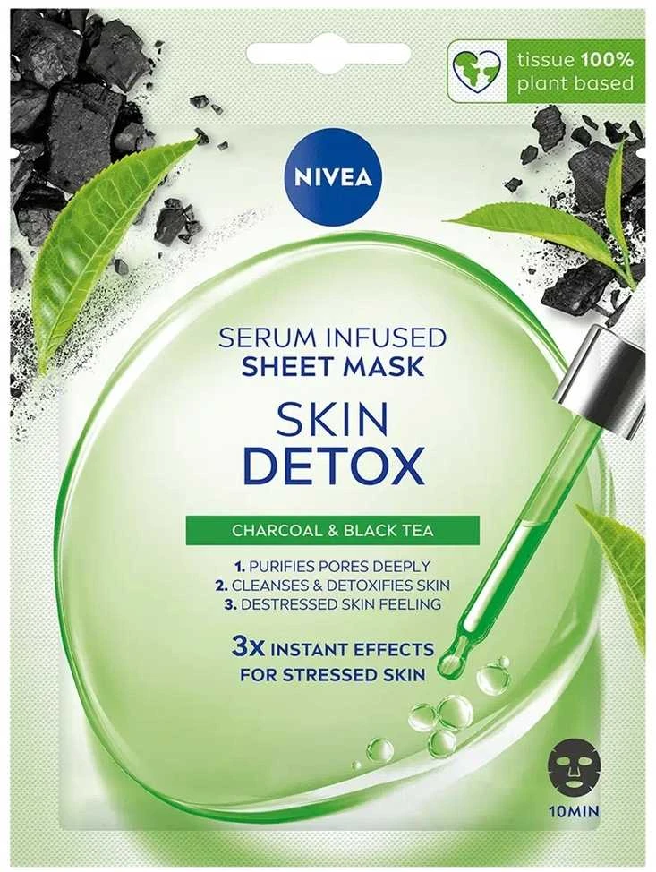 Nivea Skin Detox Serum Infused Sheet Mask veido kaukė