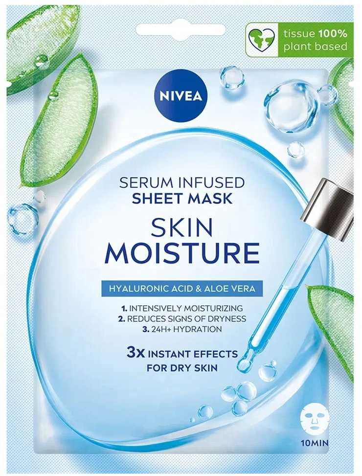Nivea Skin Moisture Serum Infused Sheet Mask veido kaukė