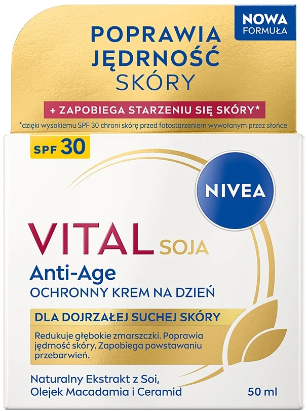 Nivea Vital Soja stangrinamasis kremas nuo senėjimo brandžiai odai SPF 30 50ml