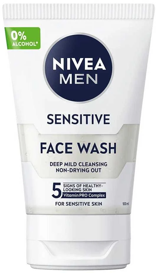 Nivea Men Sensitive Face Wash valomasis gelis vyrams, 100 ml