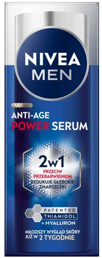 Nivea Men Power Anti-Age Serum 2in1 senėjimo požymius mažinantis serumas nuo raukšlių ir pigmentinių dėmių, 30 ml