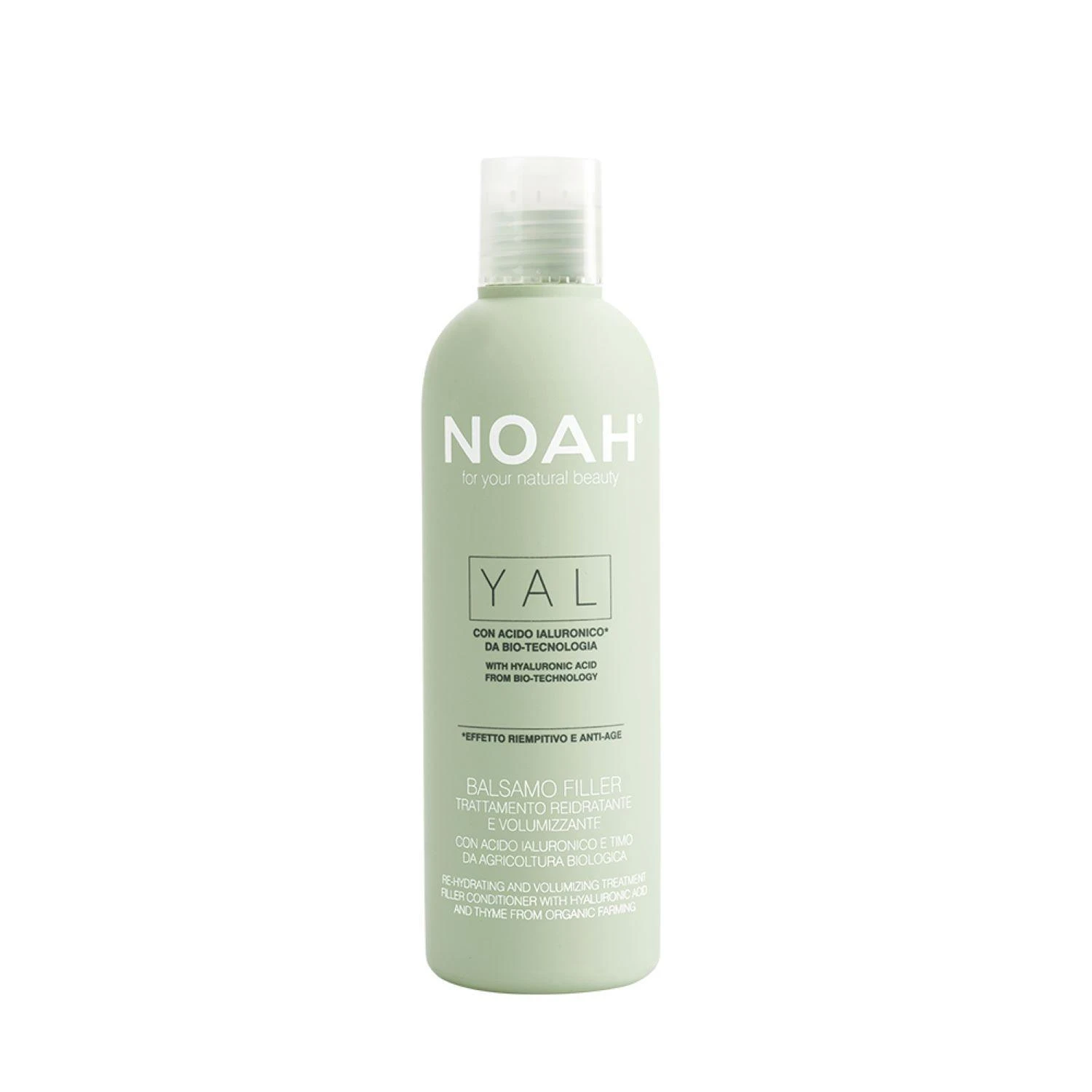 Noah YAL Re-Hydrating And Volumizing Filler Conditioner Atkuriamasis drėkinantis ir purumo suteikiantis balzamas su hialurono rūgštimi ir čiobreliais, 250 ml