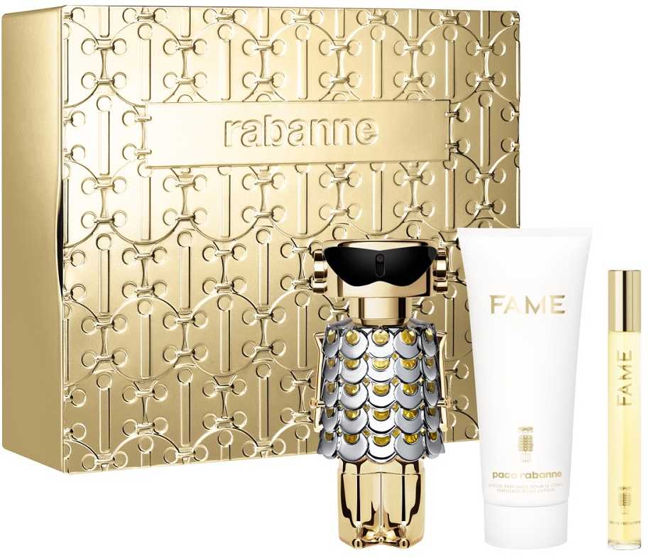 Paco Rabanne Fame rinkinys moterims (EDP, 80 ml + kūno losjonas, 100 ml + EDP, 10 ml)