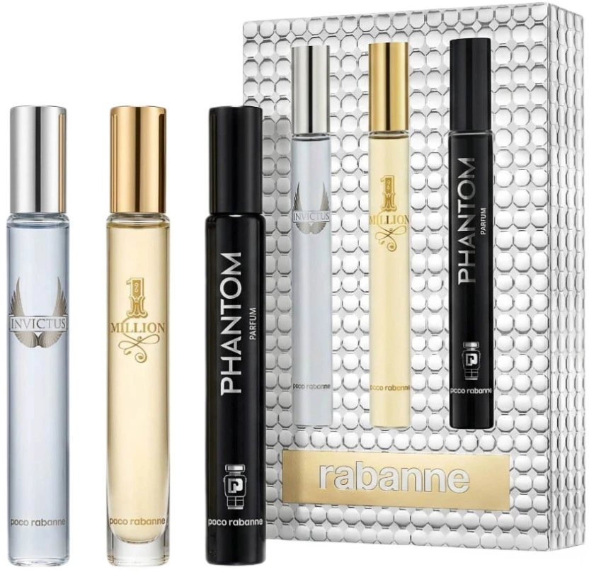 Set Paco Rabanne Miniatures Collection: EDT 1 Million 10ml + EDT Invictus 10ml + Parfum Phantom 10ml
