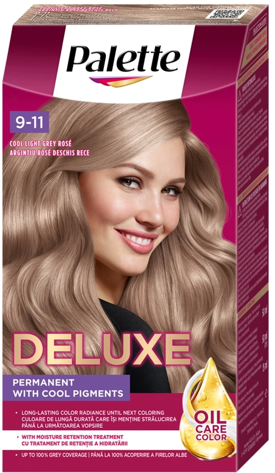 Palette Deluxe Oil-Care Color 9-11 Cool Light Rose Skirtas šviesiems plaukams