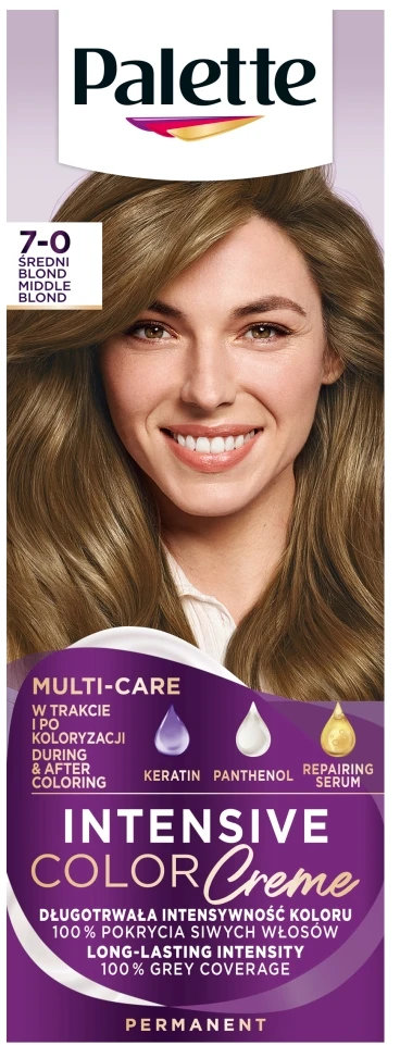 Palette Intensive Color Creme Ilgalaikis intensyvumas 7-0 (N6) Średni Blond