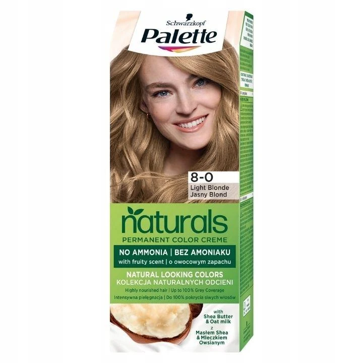 Palette Paletė Permanent Naturals Color Creme 8-0 Light Skirtas šviesiems plaukams