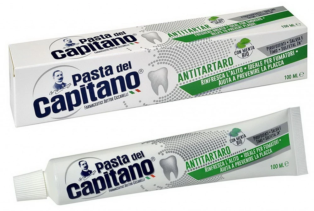 Pasta Del Capitano Del Capitano Antitartaro Bio dantų pasta su šalavijų ir čiobrelių ekstraktu 100ml