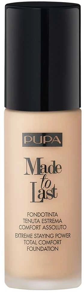 „Pupa Made To Last“ ilgai išliekantis skystas makiažo pagrindas be parabenų, 050 Sand, 30 ml