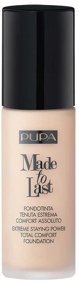 Pupa Made To Last Paraben-Free Long Lasting Liquid Foundation 010 Porcelain, 30 ml