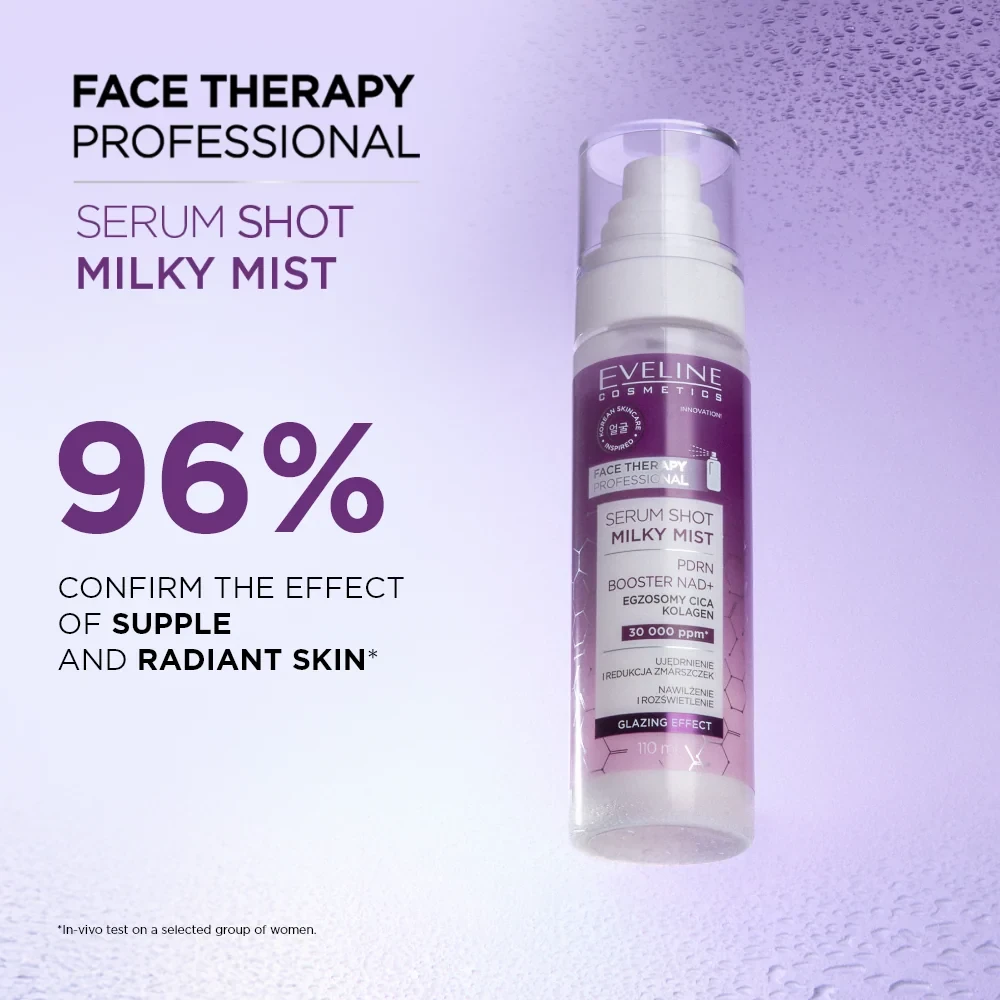 Purškiamas serumas veidui Eveline Cosmetics Serum Shot Milky Mist PDRN Booster NAD+, 110 ml