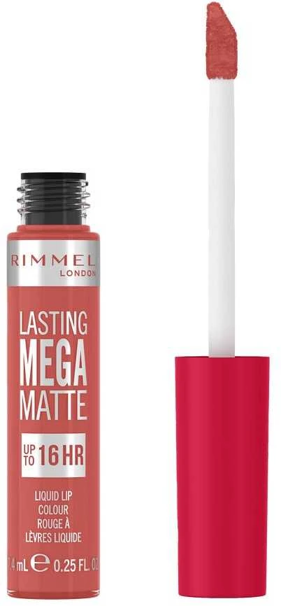 Rimmel London Lasting Mega Matte Skysti lūpų dažai moterims, 7,4 ml
