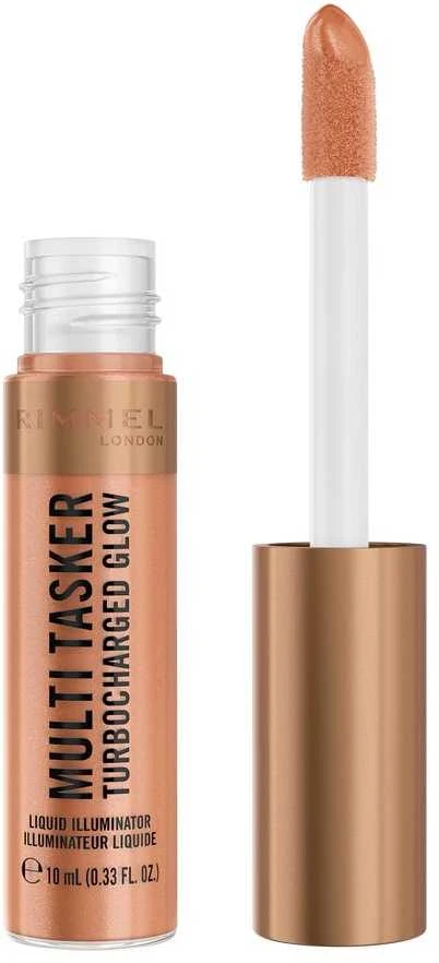 „Rimmel London Multi Tasker Turbocharged Iluminador Líquido 007-Spilling The Tea“ makiažo pagrindas, 10 ml
