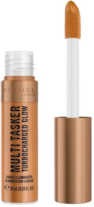 „Rimmel London Multi Tasker Turbocharged Iluminador Líquido 008-It's Giving Bronze“ makiažo pagrindas, 10 ml