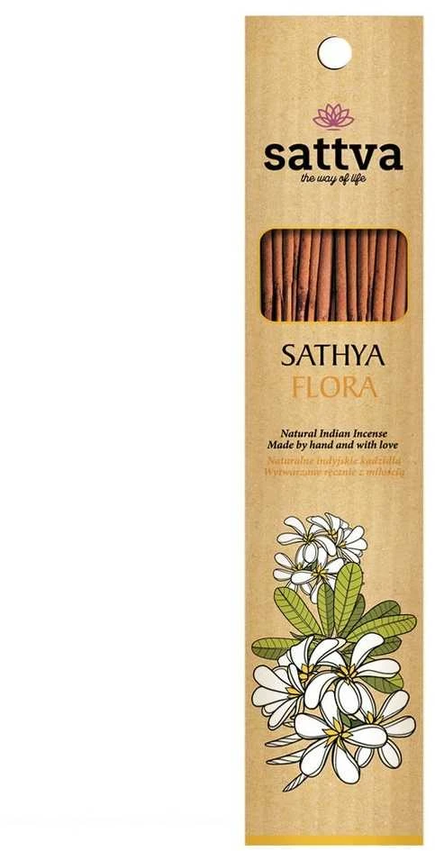 Gėlių kvapo smilkalų lazdelės Sathya Flora, Sattva Ayurveda, 15 vnt.