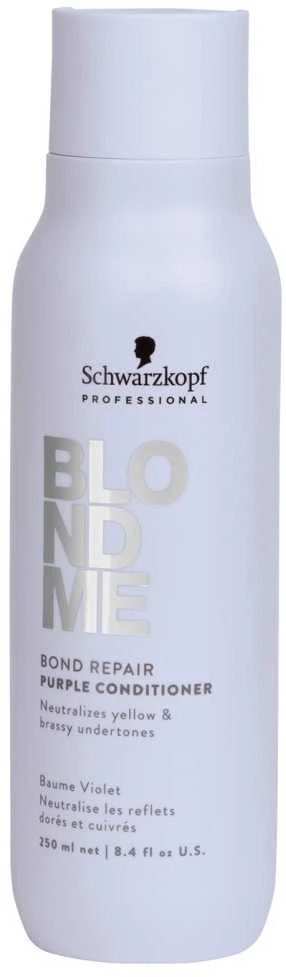 Schwarzkopf Professional BlondMe Bond Repair Violetinė Conditioner kondicionierius šviesiems plaukams, 250 ml
