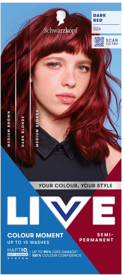 Schwarzkopf Live Ultra Brights Final Fantasy 026 Dark Raudona