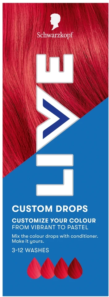Schwarzkopf Live Drops Fiery Raudona, 30 ml