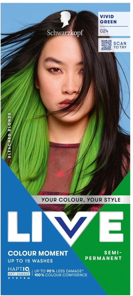 Schwarzkopf Live Ultra Brights Final Fantasy 024 Vivid Žalias