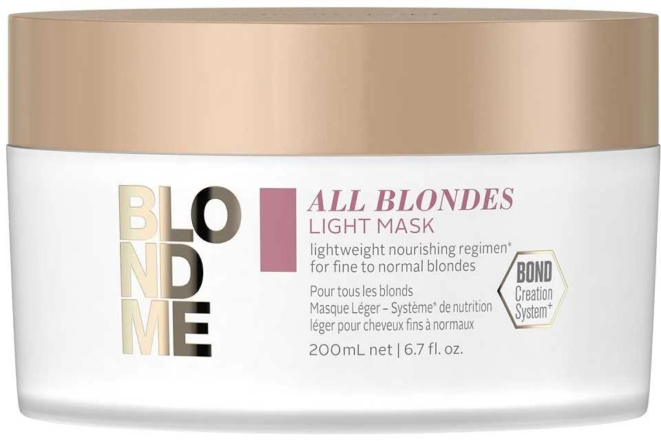 Lengvos tekstūros maitinamoji kaukė šviesintiems plaukams Schwarzkopf Professional BlondMe All Blondes Light Mask 200ml