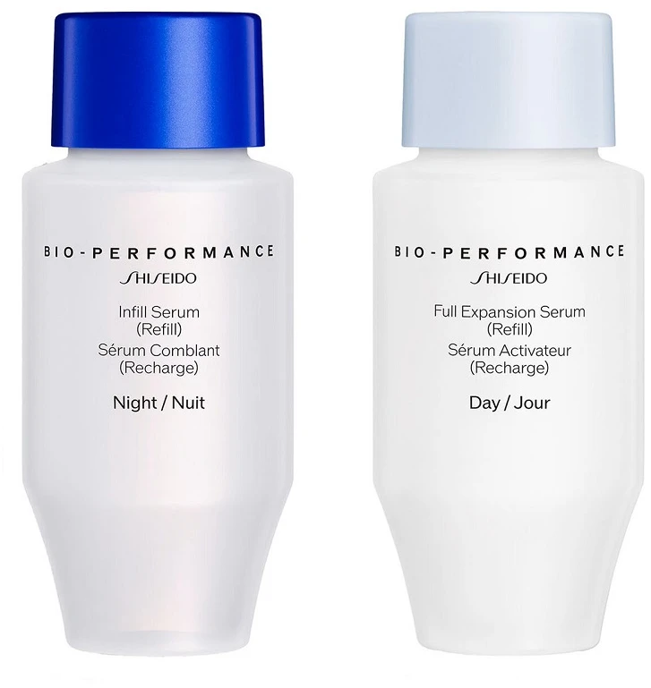Rinkinys „Shiseido“: „Bio-Performance Skin Filler“ dieninis veido serumas, papildymas, 30 ml + „Bio-Performance Skin Filler“ naktinis veido serumas, papildymas, 30 ml
