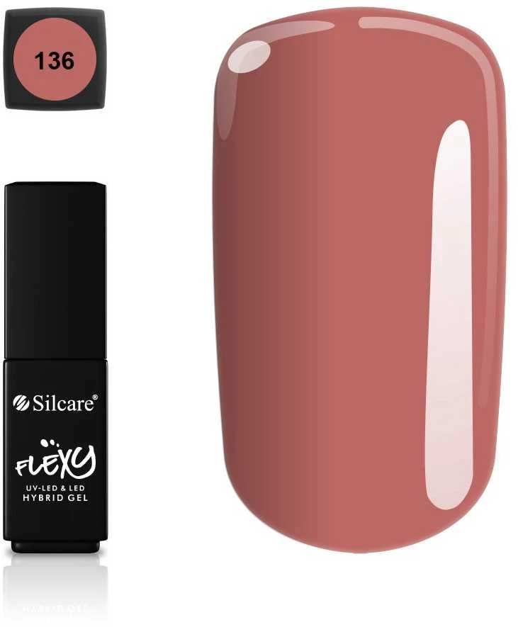 Silcare SILACRE_Flexy hibridinis gelinis nagų lakas 136 dulkėta rožinė 4,5 ml