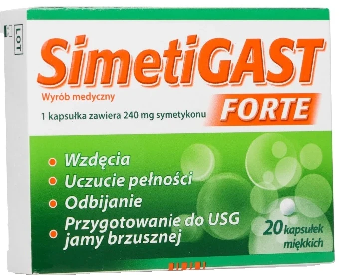 Simetigast Forte medicinos prietaisas 20 kapsulių