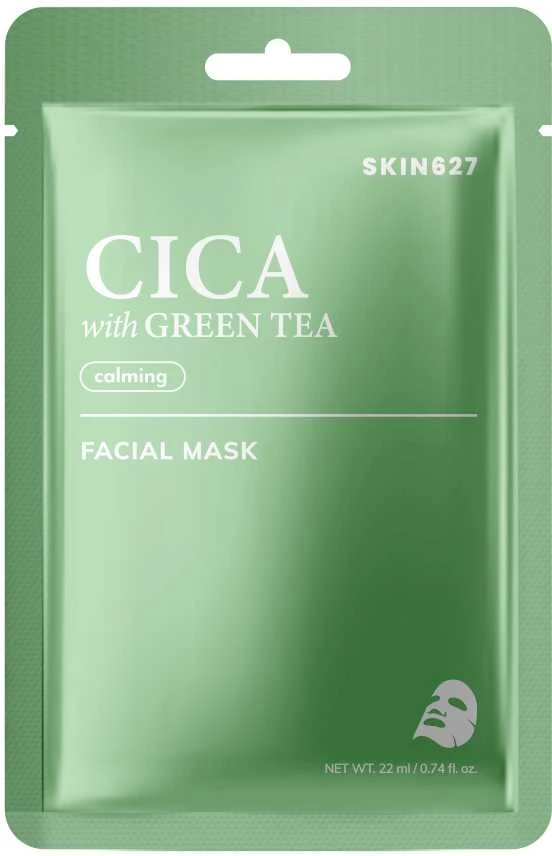Mediheal SKIN627 CICA & ŽALIA HERBATA Raminanti veido kaukė, 22 ml