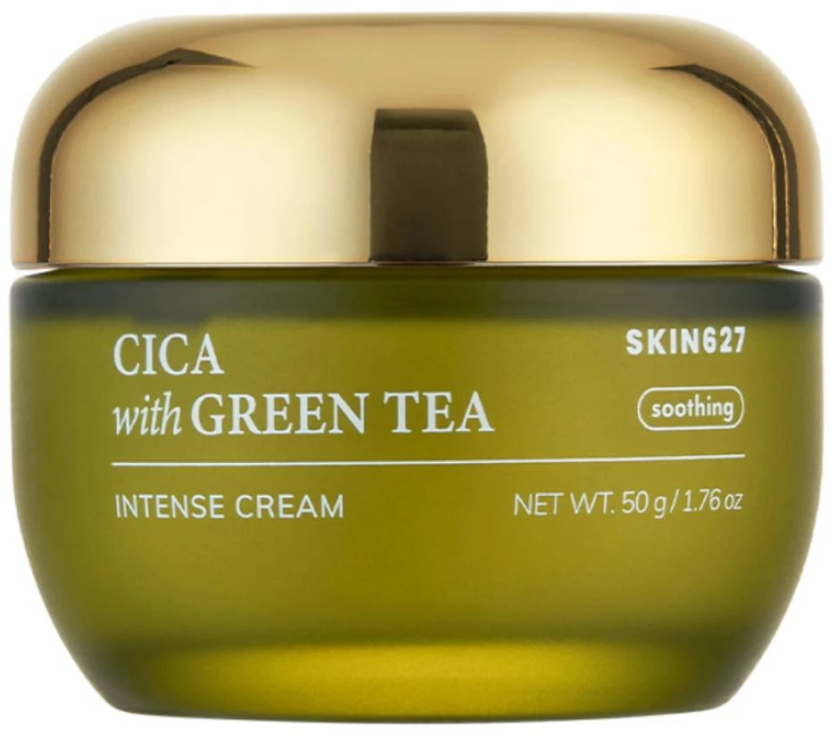 Skin627 Cica With Žalias Tea kojąco-nawilżający krem do twarzy 50g