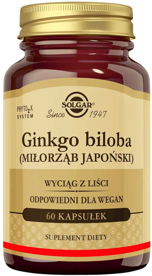 Solgar Ginkgo Biloba 60 kapsulių