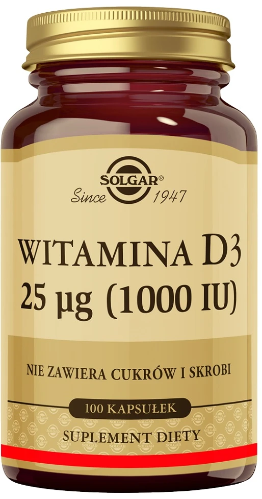 Solgar Vitaminas D3 1000IU 100 kapsulių